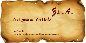 Zsigmond Anikó névjegykártya